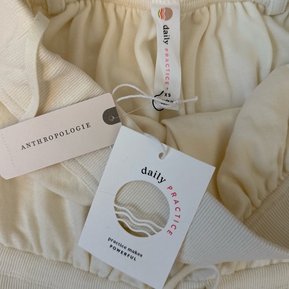 NWT Daily Practice by Anthropologie Women’s Strapless Crème Wide-Leg Jumpsuit XS - Picture 9 of 10